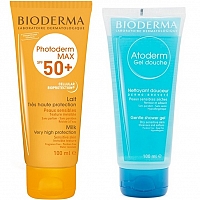 Биодерма Фотодерм MAX Набор (Фотодерм MAX Молочко SPF 50+ 100 мл + Гель для душа Атодерм 100 мл) Bioderma PhotoDerm MAX