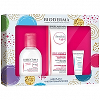 Биодерма Сенсибио Набор (Лайт Крем + Вода очищающая + Гидрабио Сыворотка) Bioderma Sensibio